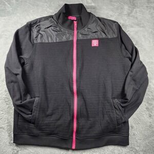 T-Mobile Jacket Mens 2XL Black Full Zip Mock Neck Promo Logo Work Uniform